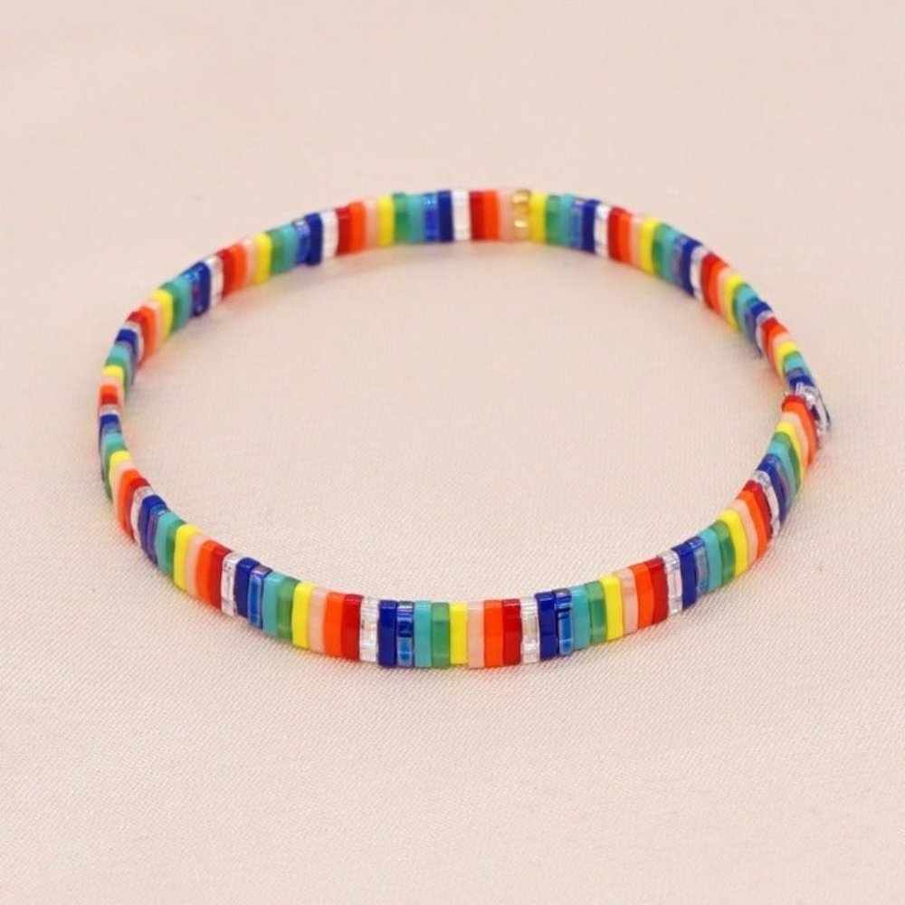Miyuki Tila Bead Rainbow bracelet